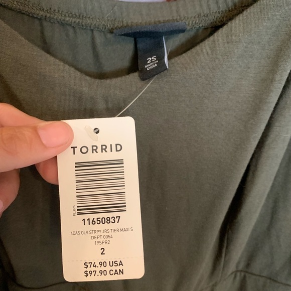 Torrid size 2 SHORT olive green maxi dress!!! NWT!!! $30 - Picture 3 of 4